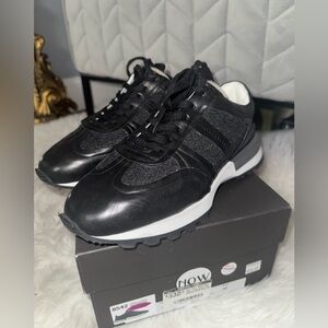 NOW Black Leather Sneakers